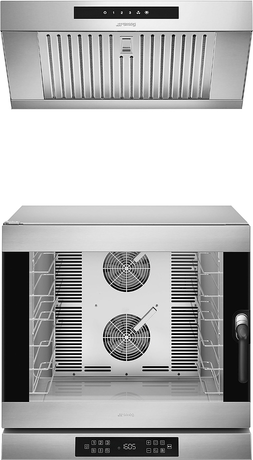 Печь конвекционная с вытяжным зонтом SMEG Professional ALFA625E1HDS+ K4610X